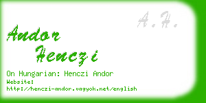 andor henczi business card